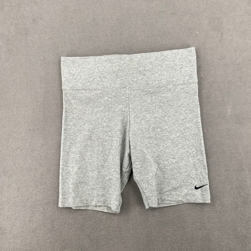 Nike Sportswear Essential High Rise Bike Shorts Gray Heather CZ8526-063 Womens M